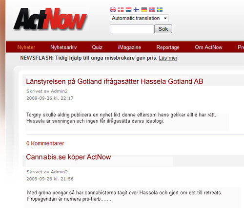 ActNow förvånar med ovanligt objektiv nyhet